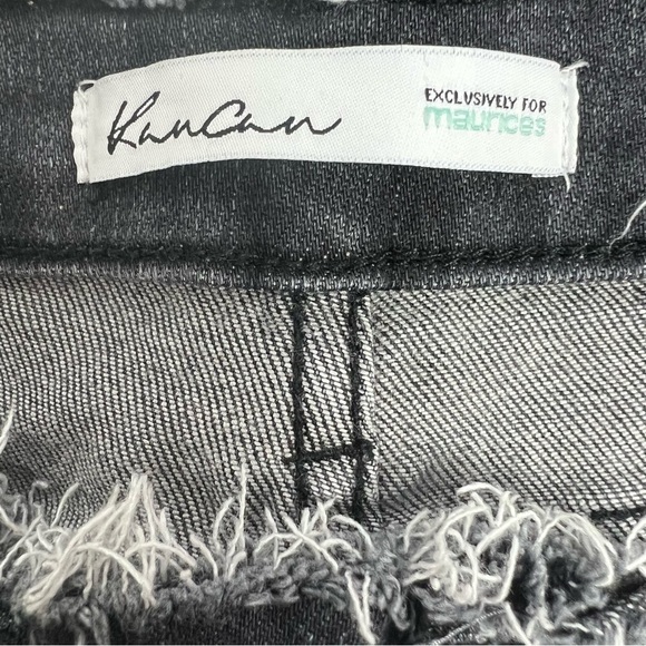 KanCan Junior Women’s Dark Gray Jeans Sz 27 (7) Distressed/Ripped Raw Hems/Waist - Picture 6 of 13